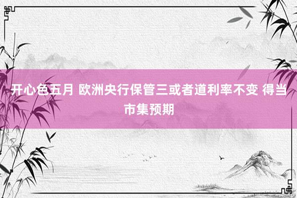 开心色五月 欧洲央行保管三或者道利率不变 得当市集预期