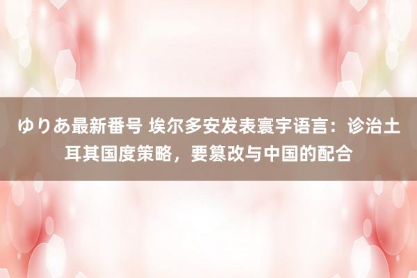 ゆりあ最新番号 埃尔多安发表寰宇语言：诊治土耳其国度策略，要篡改与中国的配合