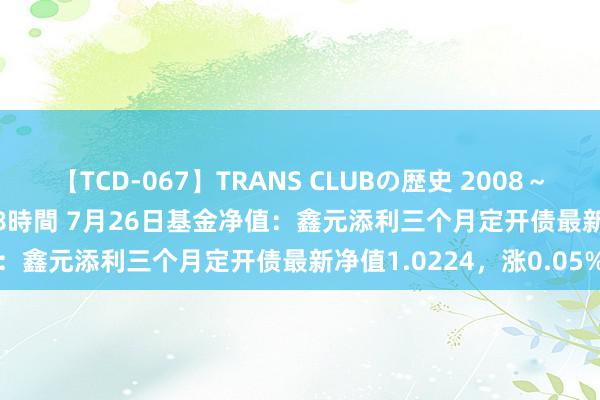 【TCD-067】TRANS CLUBの歴史 2008～2011 44タイトルBEST8時間 7月26日基金净值：鑫元添利三个月定开债最新净值1.0224，涨0.05%