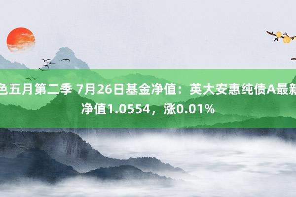 色五月第二季 7月26日基金净值：英大安惠纯债A最新净值1.0554，涨0.01%