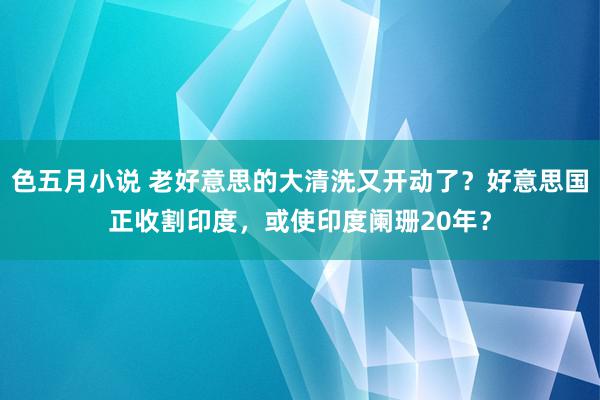 色五月小说 老好意思的大清洗又开动了？好意思国正收割印度，或使印度阑珊20年？