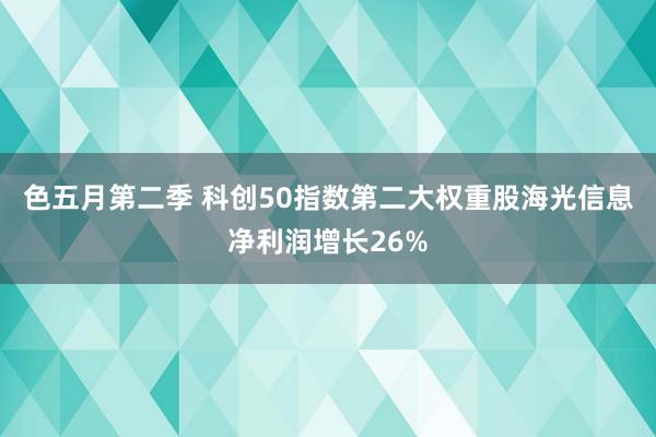 色五月第二季 科创50指数第二大权重股海光信息净利润增长26%