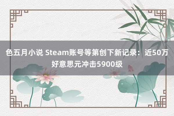 色五月小说 Steam账号等第创下新记录：近50万好意思元冲击5900级