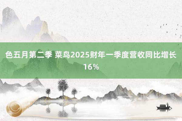 色五月第二季 菜鸟2025财年一季度营收同比增长16%