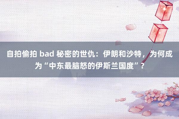 自拍偷拍 bad 秘密的世仇：伊朗和沙特，为何成为“中东最脑怒的伊斯兰国度”？