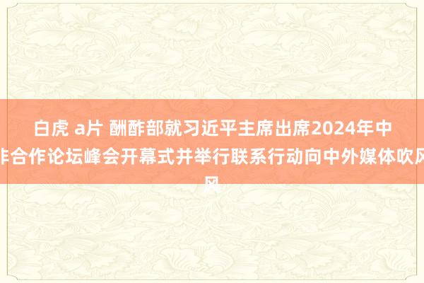 白虎 a片 酬酢部就习近平主席出席2024年中非合作论坛峰会开幕式并举行联系行动向中外媒体吹风