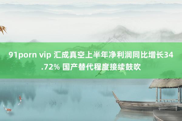 91porn vip 汇成真空上半年净利润同比增长34.72% 国产替代程度接续鼓吹