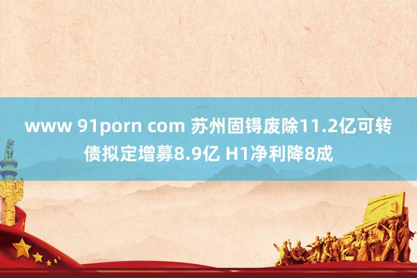 www 91porn com 苏州固锝废除11.2亿可转债拟定增募8.9亿 H1净利降8成